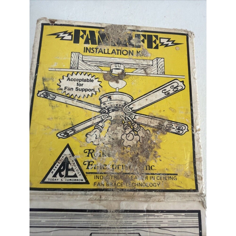 New Open Box Reiker Ent. 44400 Fansafe Fan Electrical Box Installation Kit